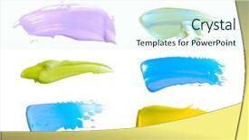  Presentation with brush stroke - Presentation theme with buttons design element shadow - abstract acrylic color brush stroke background and a  colored foreground