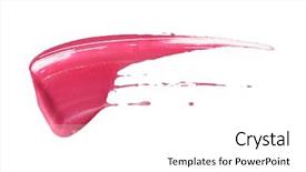  Presentation with brush stroke - Cool new presentation theme with buttons design element shadow - abstract pink acrylic color brush backdrop and a white colored foreground