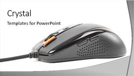  Presentation with computer - PPT layouts enhanced with buttons grey shadow - computer mouse isolated on white background and a  colored foreground