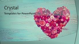  Presentation with human heart blue and red - Presentation theme featuring buttons on a blue wood background and a light blue colored foreground