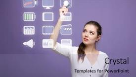  Presentation with high tech - PPT theme with buttons on a virtual background background and a  colored foreground