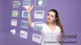  Presentation with high tech - PPT layouts consisting of buttons on a virtual background background and a light blue colored foreground