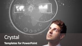  Presentation with modern tech - Theme enhanced with buttons on a virtual background background and a dark gray colored foreground