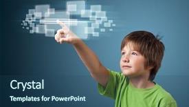  Presentation with high tech - Beautiful theme featuring buttons on a virtual background backdrop and a ocean colored foreground