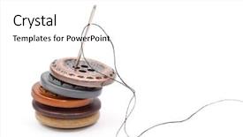  Presentation with sewing needle - PPT layouts with buttons with needle background and a  colored foreground