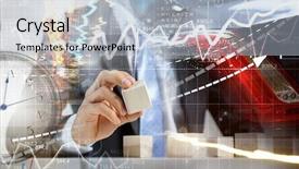  Presentation with building - PPT layouts consisting of buy brick - he is building his business background and a  colored foreground