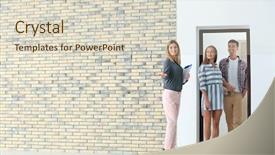  Presentation with real estate - Beautiful presentation theme featuring buy brick - real estate broker showing young backdrop and a soft green colored foreground