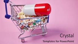  Presentation with drug delivery - Presentation design featuring buy drugs online and order background and a coral colored foreground