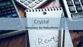  Presentation with question - Presentation with buy-or-rent-question background and a light blue colored foreground