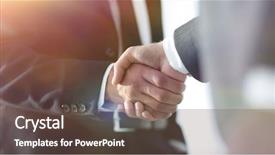  Presentation with handshake - Presentation enhanced with communication audit - business men giving a handshake background and a violet colored foreground