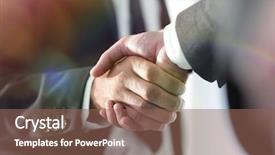  Presentation with handshake - Colorful PPT layouts enhanced with communication audit - business men giving a handshake backdrop and a violet colored foreground