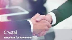  Presentation with shaking hands - Slide set with acquaintance - business men shaking hands closeup background and a gray colored foreground