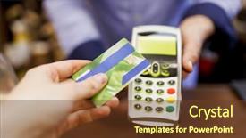  Presentation with smart card security - Beautiful theme featuring buyer with bank card backdrop and a tawny brown colored foreground