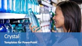  Presentation with water bottle - Colorful theme enhanced with buying a bottle of water backdrop and a teal colored foreground