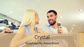  Presentation with car buying - Beautiful presentation featuring buying car in auto show backdrop and a lemonade colored foreground