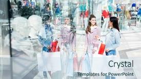  Presentation with consulting engineers - PPT layouts enhanced with buying clothes from new collection background and a sky blue colored foreground