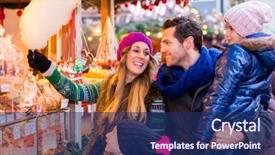 Presentation with cotton candy - Beautiful presentation featuring buying cotton candy on christmas backdrop and a navy blue colored foreground