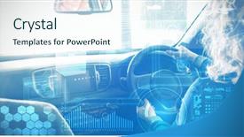  Presentation with land - Presentation theme with buying land - composite image of digital interface background and a sky blue colored foreground