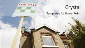  Presentation with sky - PPT theme featuring buying property - low angle view of sale background and a  colored foreground