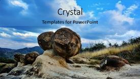  Presentation with mineral - PPT theme featuring buzau county romania concretion sediment background and a light blue colored foreground