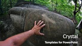 Presentation with spectacular - Slide deck enhanced with buzau county romania concretion sedimentary background and a dark gray colored foreground