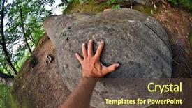  Presentation with spectacular - Presentation design enhanced with buzau county romania concretion sedimentary background and a tawny brown colored foreground