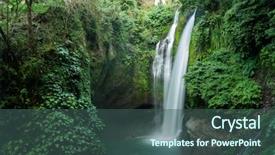  Presentation with waterfall - PPT theme consisting of buzz - view of beautiful kroya waterfall background and a ocean colored foreground