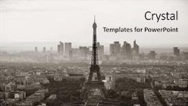  Presentation with eiffel tower - Amazing slide deck having bw - paris city rooftop view backdrop and a sky blue colored foreground