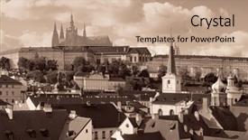  Presentation with castle purple - Colorful presentation design enhanced with bw - prague castle with saint vitus backdrop and a coral colored foreground