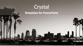  Presentation with tree silhouette - Audience pleasing theme consisting of bw - san diego dawn in early backdrop and a gray colored foreground