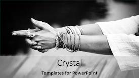  Presentation with yoga - Beautiful theme featuring bw - woman hands in yoga symbolic backdrop and a light gray colored foreground