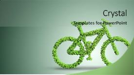  Presentation with transportation - Slides having bycycle - green bicycle in transportation concept background and a mint green colored foreground