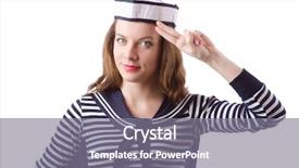  Presentation with young woman wearing boxer gloves - Audience pleasing PPT theme consisting of bye - young woman sailor isolated backdrop and a gray colored foreground