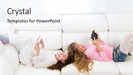  Presentation with children child kid joy faith - Beautiful slide deck featuring byod - children friends kid girls having backdrop and a white colored foreground