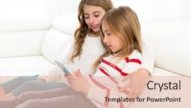  Presentation with children playing - Colorful presentation design enhanced with byod - children sister friends kid girls backdrop and a lemonade colored foreground