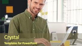  Presentation with college education happy smiling - Cool new presentation theme with byod - portrait of happy smiling casual backdrop and a tawny brown colored foreground