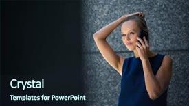  Presentation with modern color - Cool new presentation design with byod - pretty young businesswoman talking backdrop and a wine colored foreground