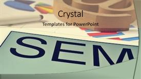  Presentation with search engine - Beautiful presentation theme featuring byod - text sem for search engine backdrop and a coral colored foreground