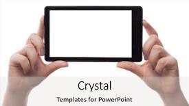  Presentation with hands holding black tablet - Colorful presentation enhanced with byod - woman hold tablet pc backdrop and a lemonade colored foreground