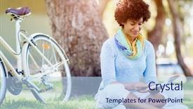  Presentation with tablets wood table tablet white - Audience pleasing slides consisting of byod - young woman using tablet backdrop and a  colored foreground