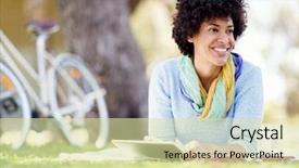  Presentation with young woman diagnosis of sti - PPT layouts featuring byod - young woman using tablet background and a blonde colored foreground