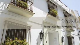 Presentation with architecture - Theme enhanced with byron - house typical of andalusian architecture background and a  colored foreground