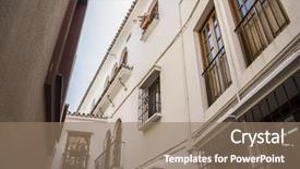  Presentation with mediterranean - PPT theme consisting of byron - mediterranean white architecture tourist streets background and a  colored foreground