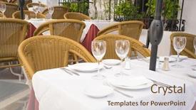  Presentation with meals - Beautiful presentation theme featuring byron - summer terrace with drinks backdrop and a  colored foreground