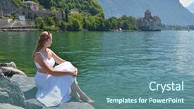  Presentation with switzerland - Beautiful slides featuring byron - young woman at geneva lake backdrop and a  colored foreground