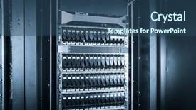  Presentation with data driven - Presentation featuring bytes - close-up of hard drives background and a ocean colored foreground