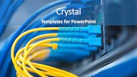  Presentation with fiber optic - Cool new PPT theme with bytes - fiber optic switchboard with wires backdrop and a teal colored foreground