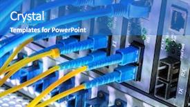  Presentation with fiber optic - PPT layouts featuring bytes - fiber optic switchboard with wires background and a teal colored foreground