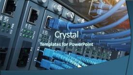  Presentation with fiber optic - Amazing presentation theme having bytes - fiber optic switchboard with wires backdrop and a ocean colored foreground