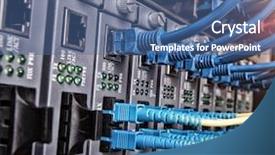  Presentation with fiber optic - Colorful presentation design enhanced with bytes - fiber optic switchboard with wires backdrop and a ocean colored foreground